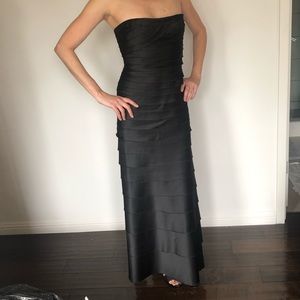 BCBG Maxazria black scalloped dress.